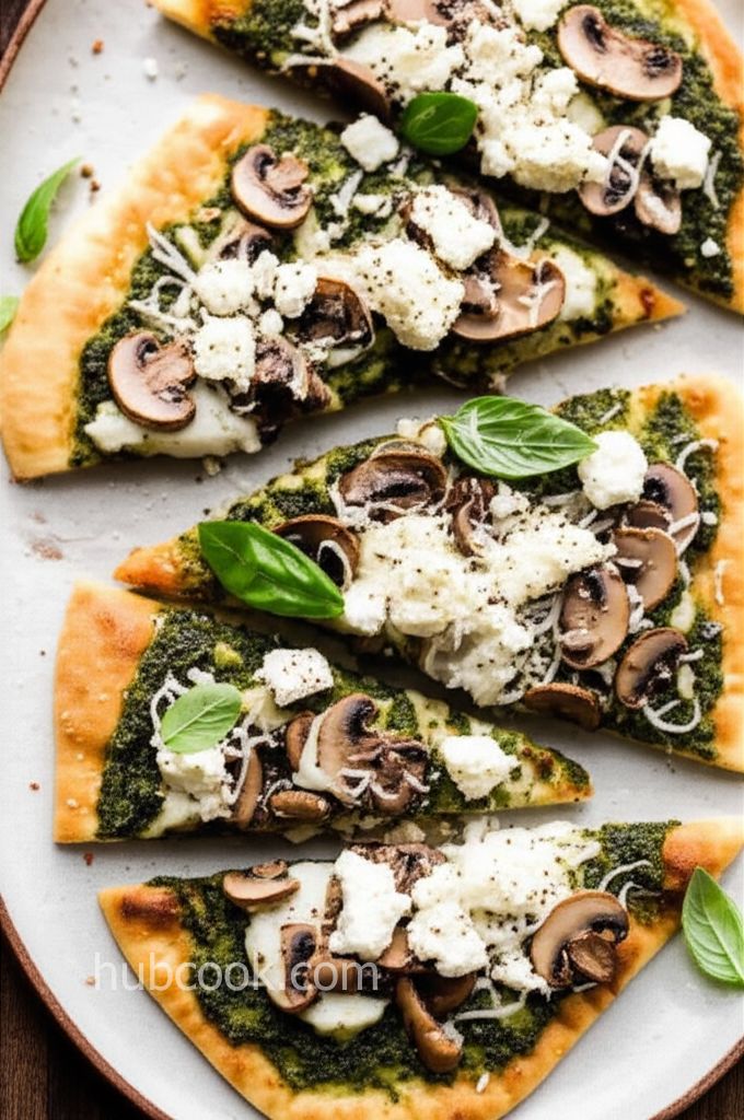 Basil Pesto and 3-Cheese Naan Pizza
