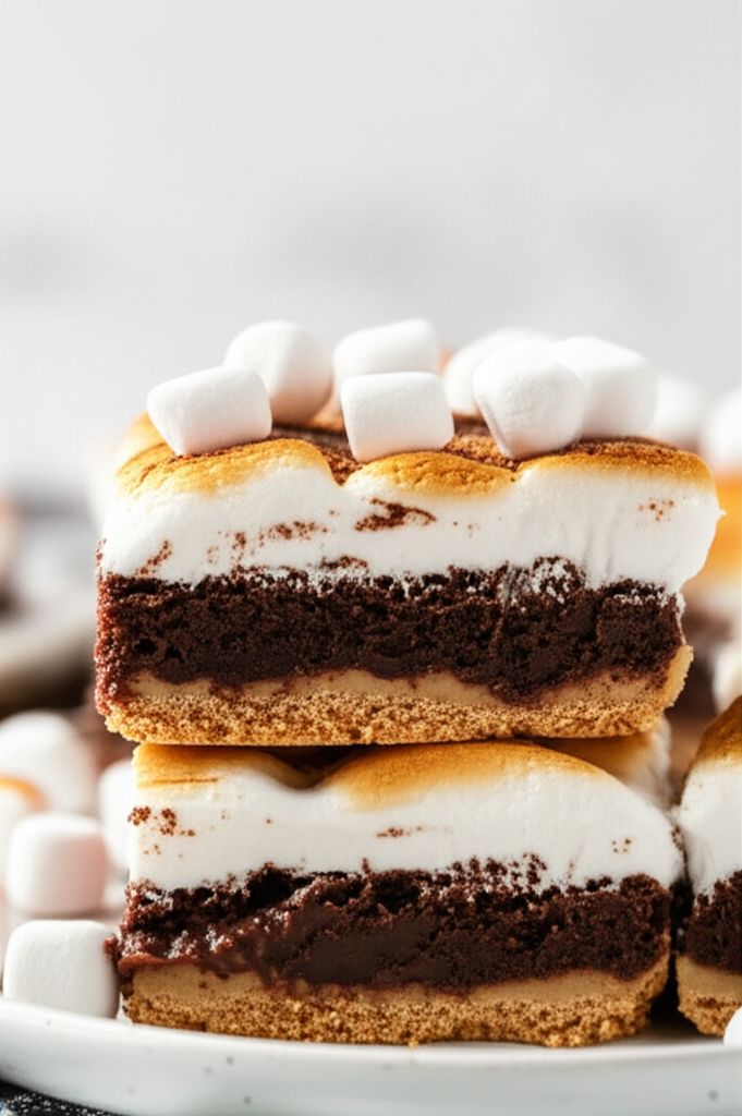 Fudgy S'mores Brownie Bars