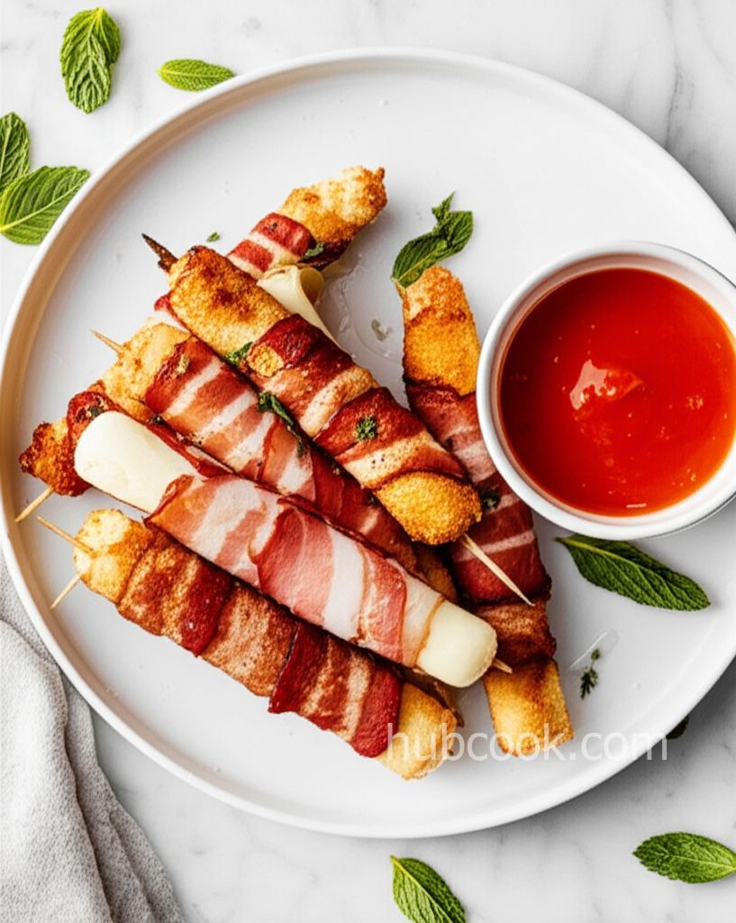 2-Ingredient Bacon-Wrapped Mozzarella Sticks