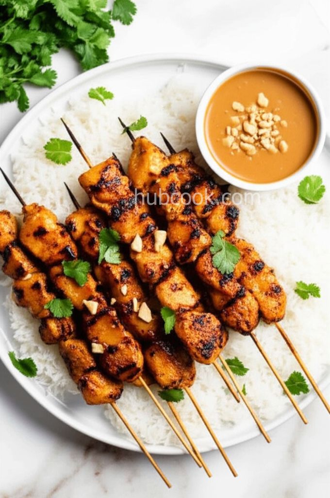 Air Fryer Chicken Satay with Dipping Sauce