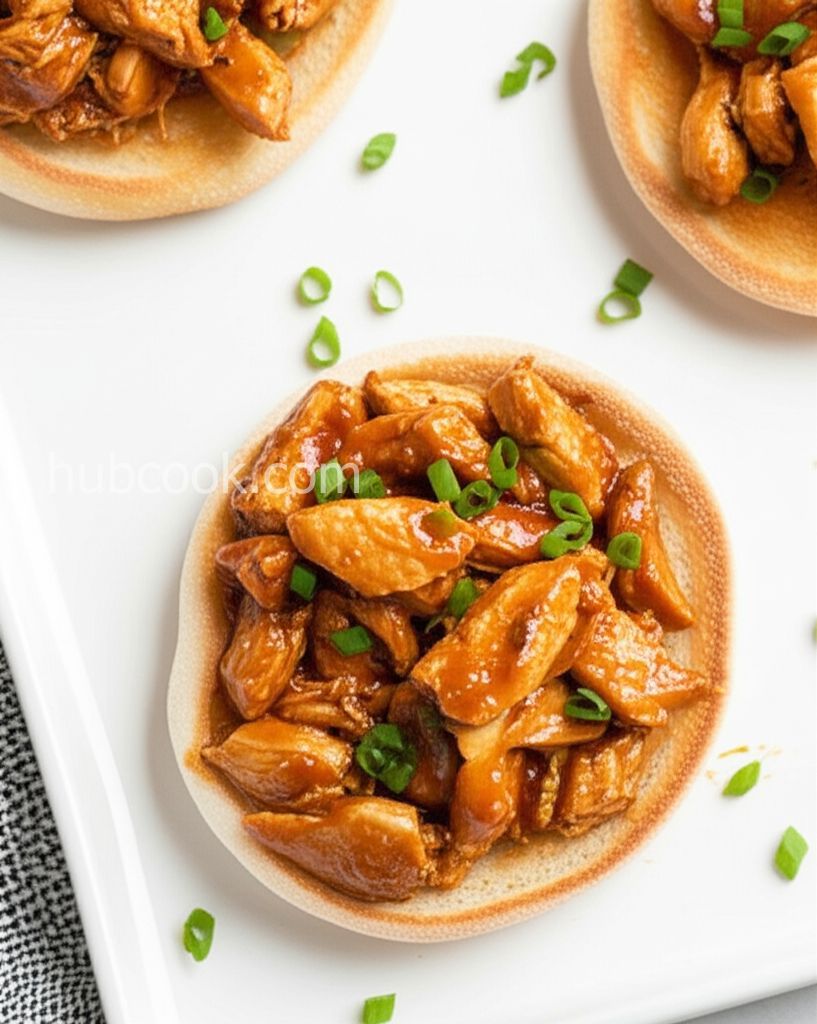 Asian Turkey Barbecue on Sesame Scallion Toasts