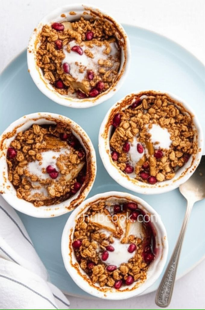 Individual Air Fryer Pear-Pomegranate Crisps