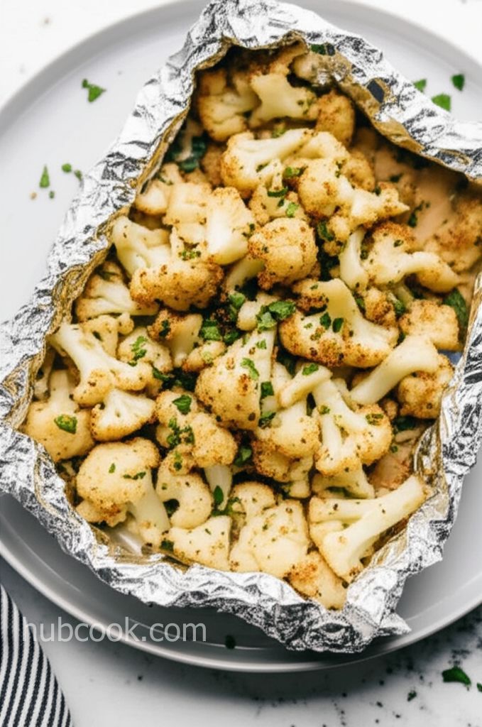 Italian-Seasoned Cauliflower Bites in Foil