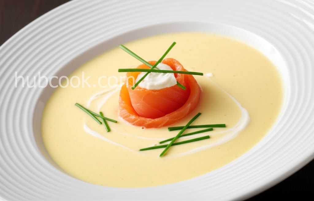 Potato Soup with Gravlax Rosettes