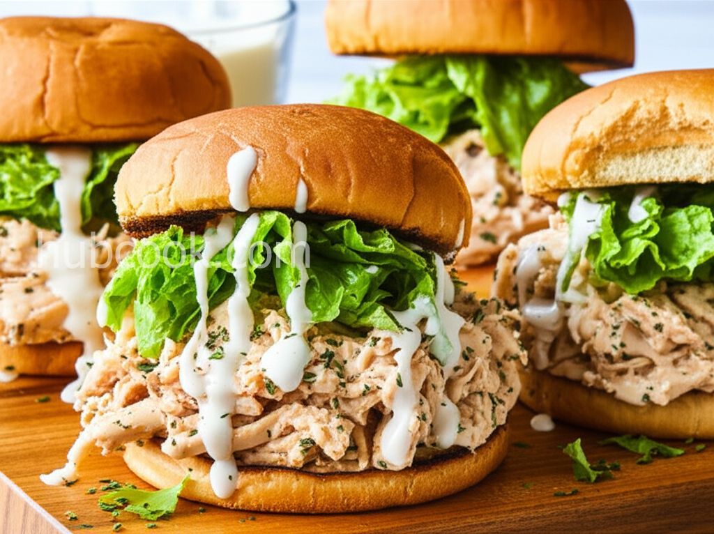 Slow Cooker Chicken Caesar Sandwiches