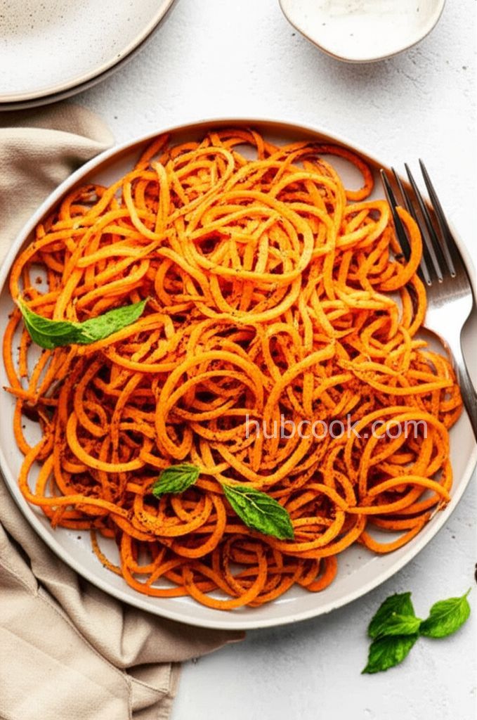 Spiralized Roasted Vanilla Sweet Potatoes and Apples