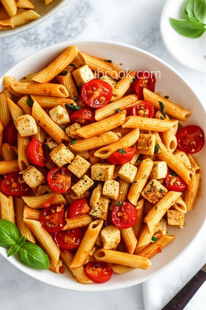 Tomato Tofu Basil Pasta