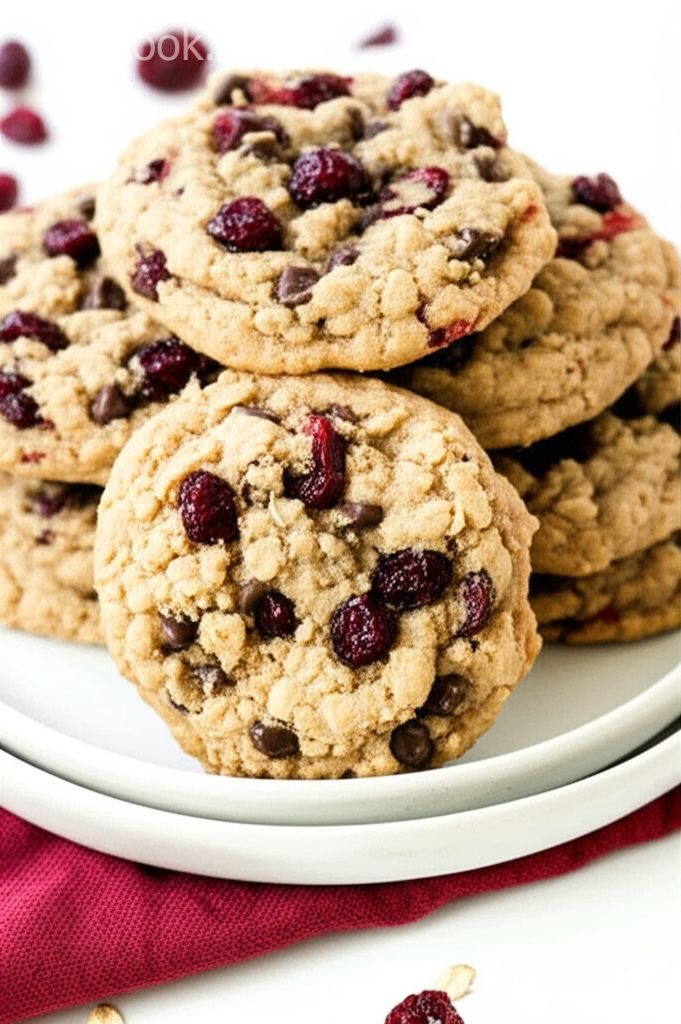 Chewy Chocolate-Toffee-Oatmeal Cookies with Cranberries Recipe
