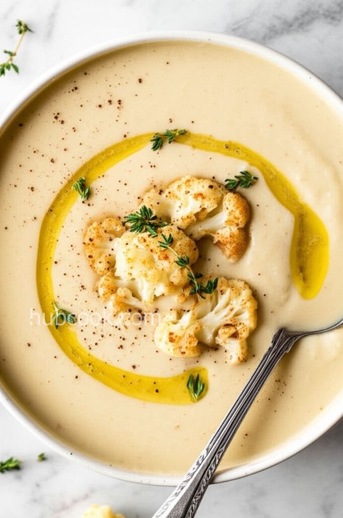 Creamy Roasted Cauliflower Soup