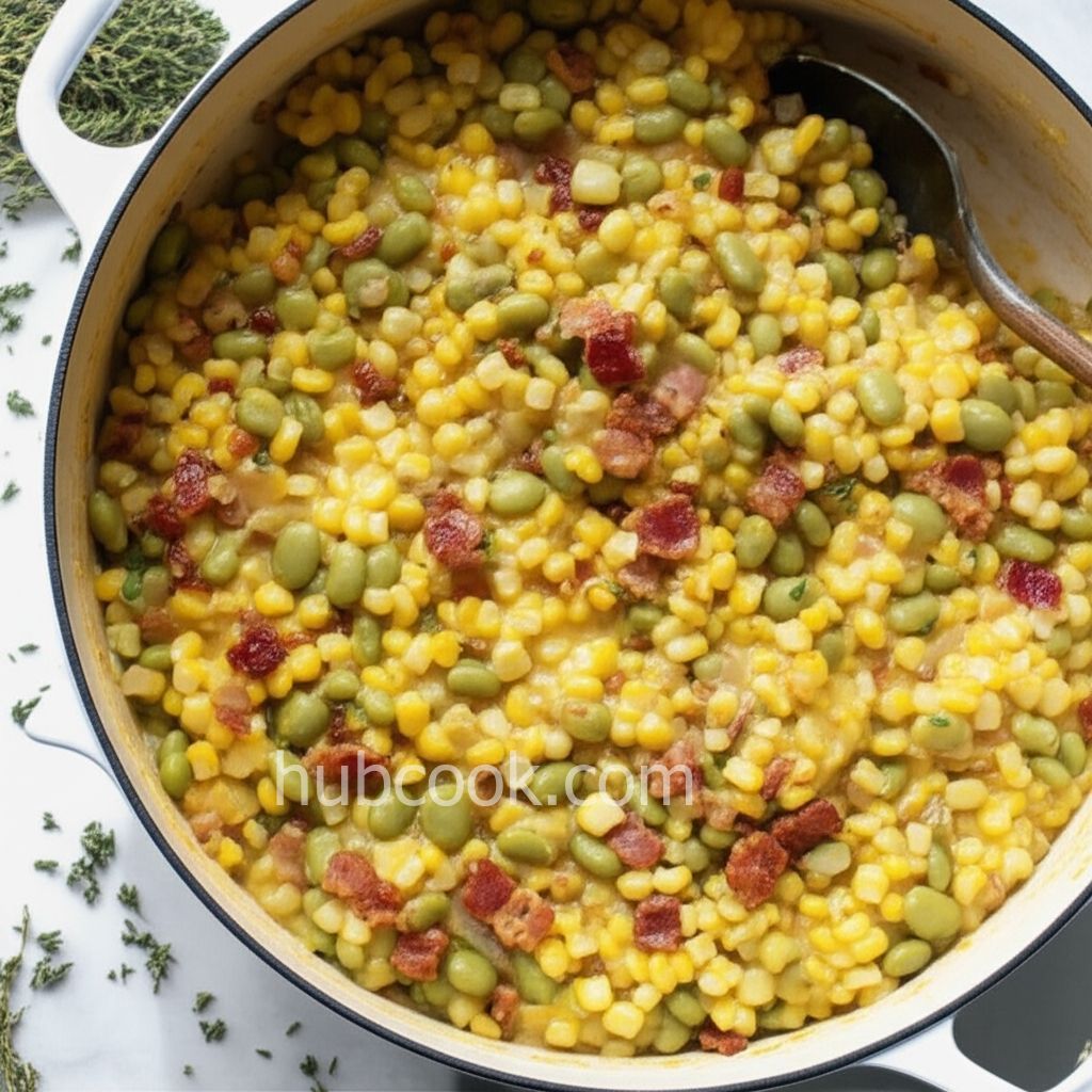 Creamy Succotash with Bacon, Thyme, and Chives