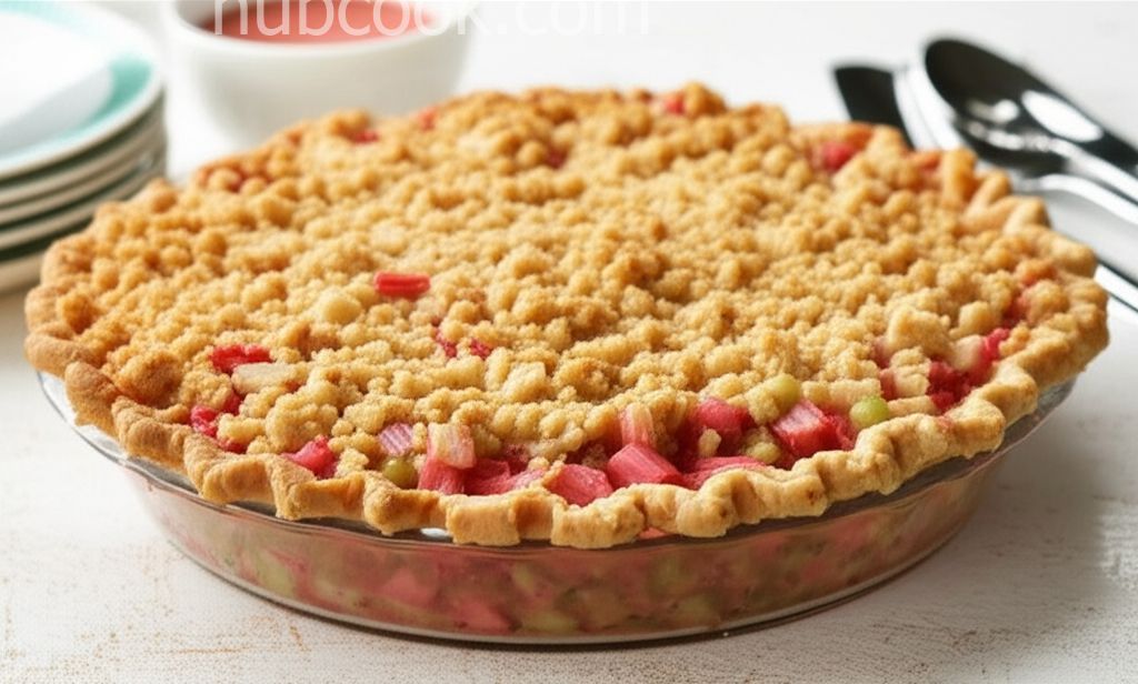 Crumb-Top Rhubarb Custard Pie