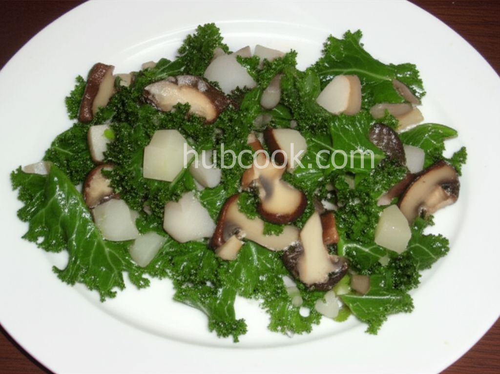 Kohlrabi, Kale, Mushroom, and Bean Saute