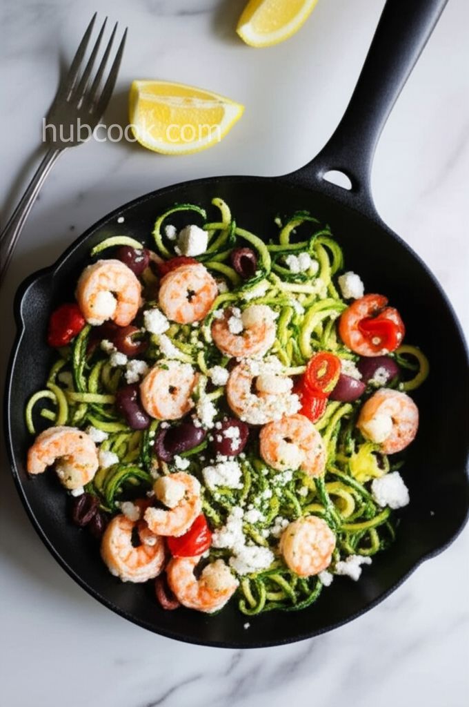 Mediterranean Zoodles with Shrimp