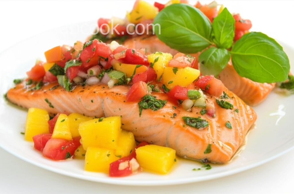 Salmon with Pineapple Tomato Salsa