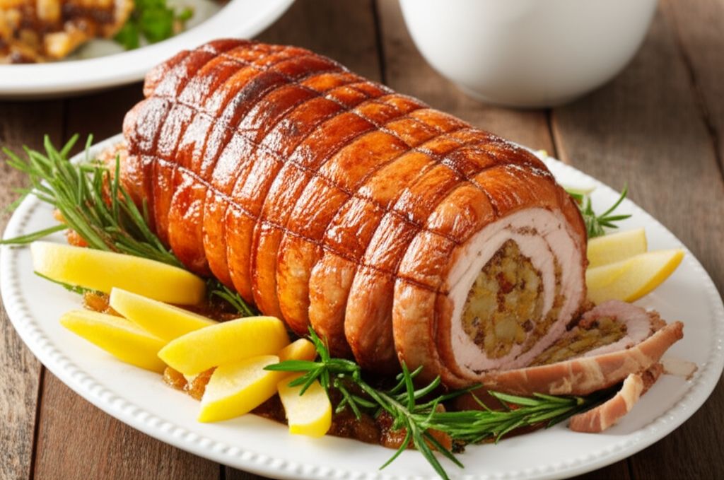 Turkey Breast Roulade with Apple and Raisin Stuffing