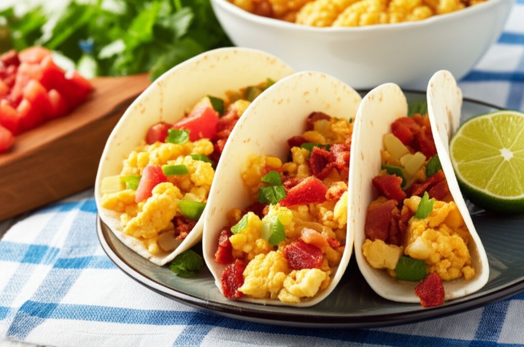 Bacon, Potato, and Egg Taco Ole