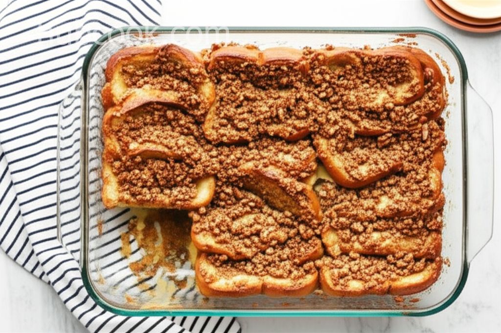 Baked Overnight French Toast Casserole with Praline Topping