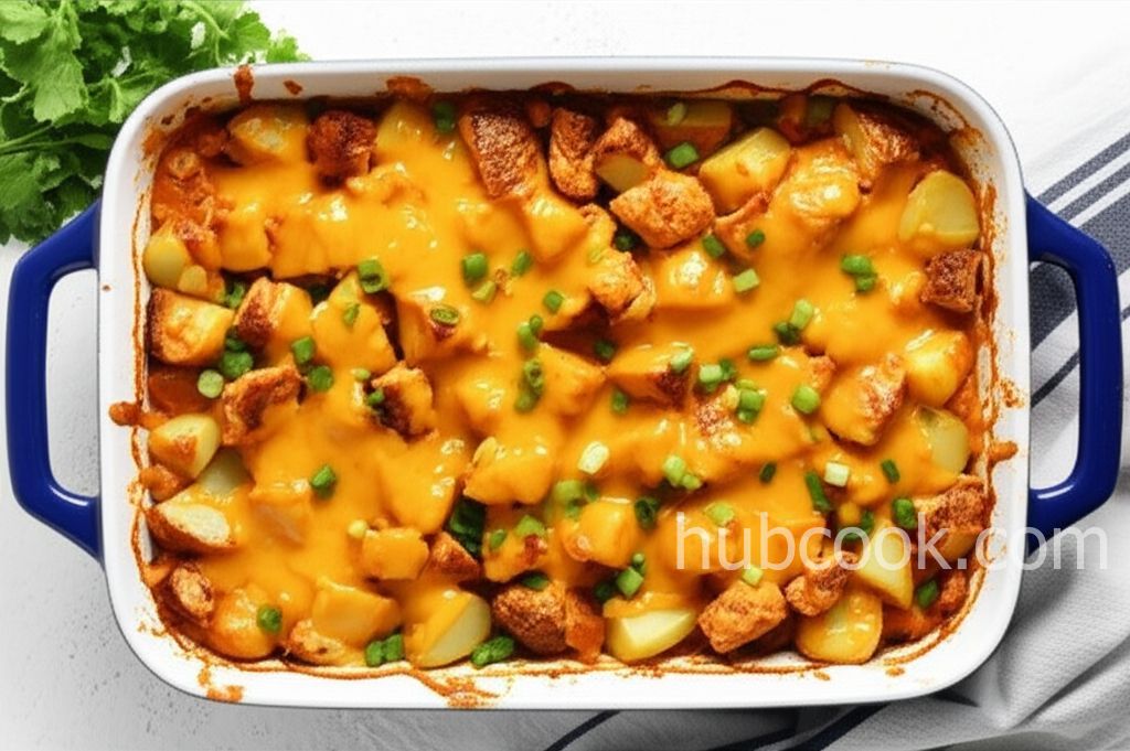 Buffalo Chicken and Roasted Potato Casserole