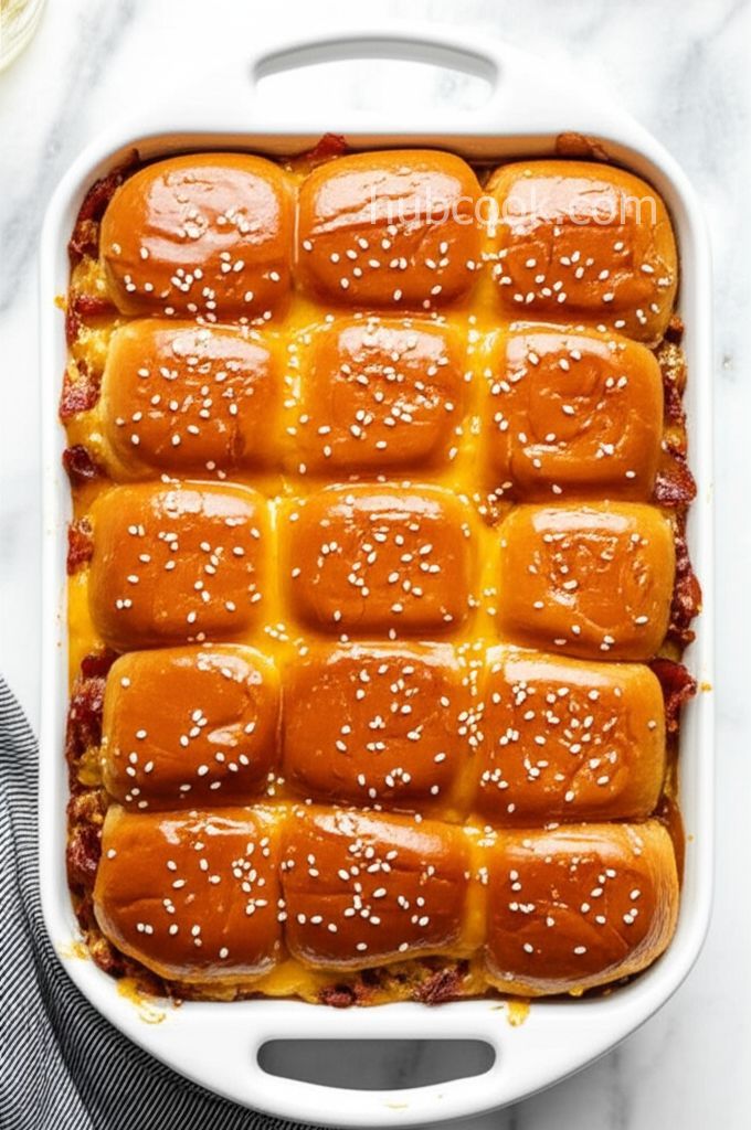 Cheesy Bacon Slider Bake