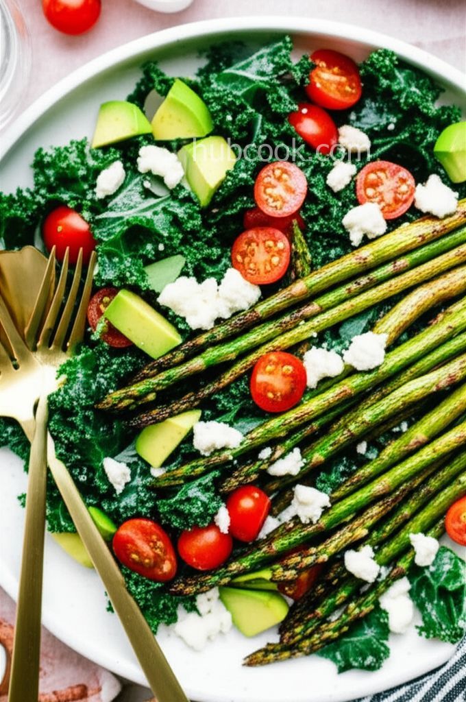 Roasted Asparagus and Kale Salad