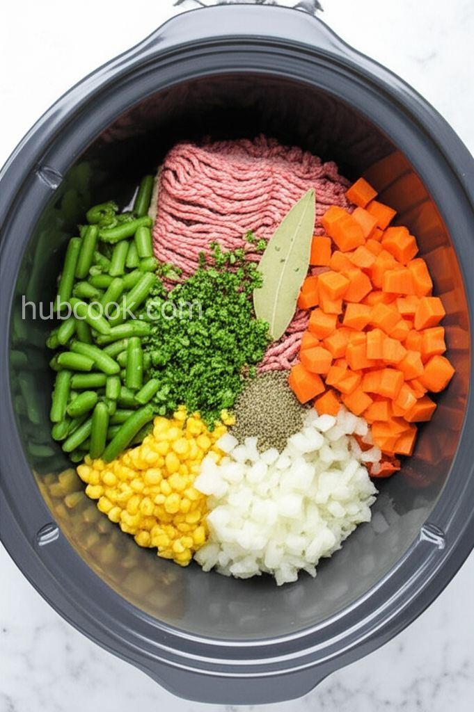 Slow Cooker Ground Beef and Vegetable Soup