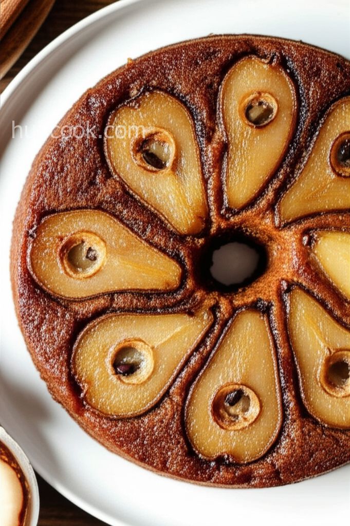 Upside-Down Pear Gingerbread Cake