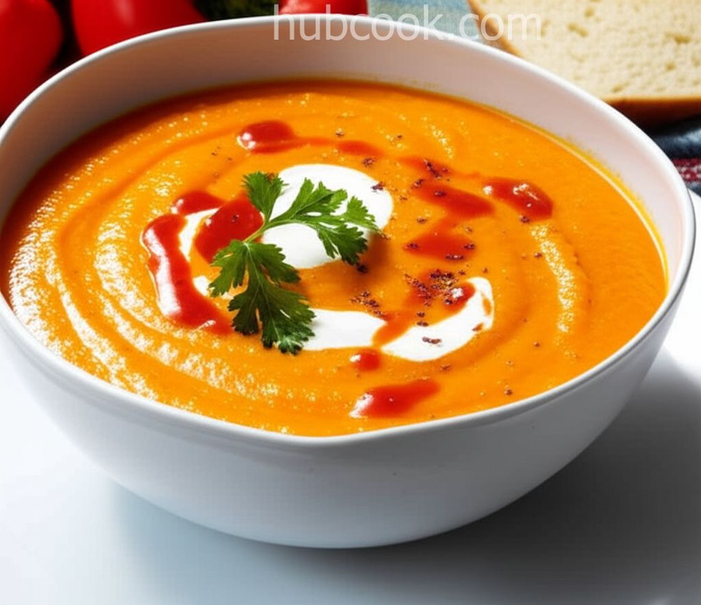 Vegan Roasted Red Pepper and Carrot Soup