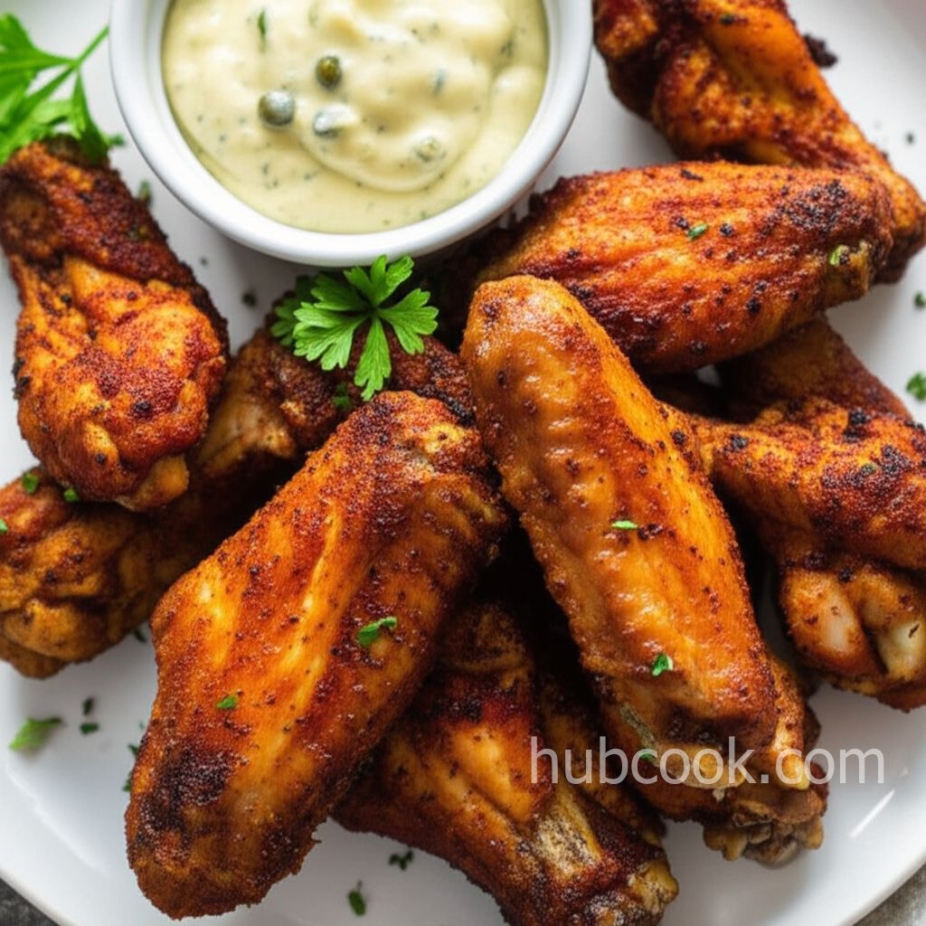 Cajun Spice Chicken Wings with Remoulade Sauce