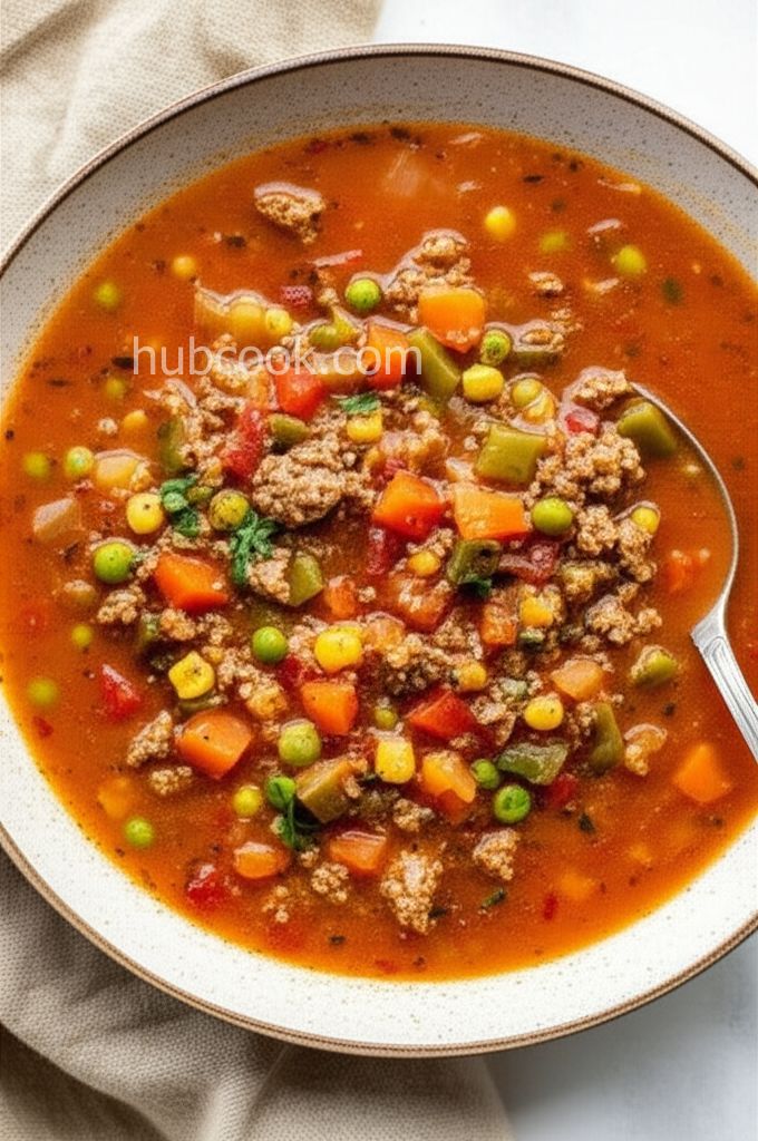 Easy Vegetable Beef Soup with Ground Beef