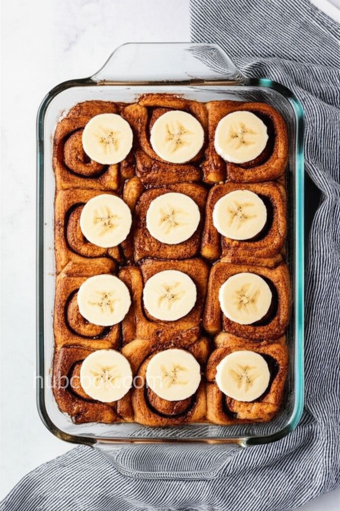 Banana Cinnamon Roll Casserole