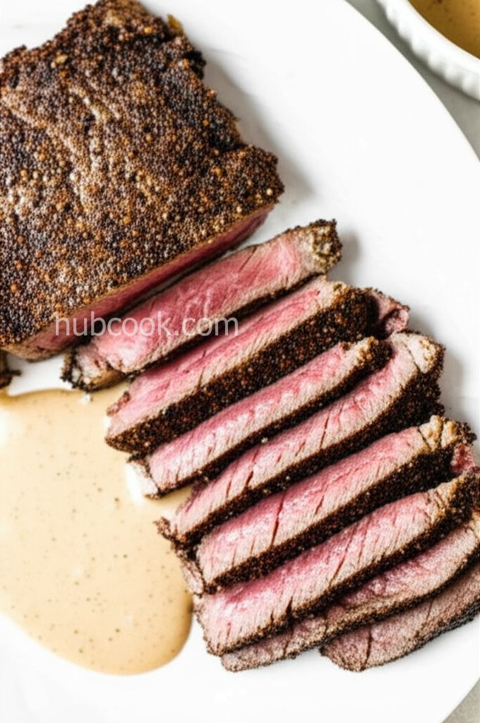 Brandy Flamed Peppercorn Steak