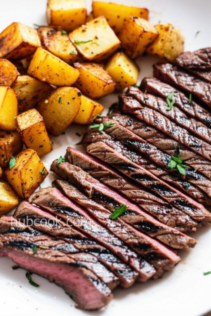 Grilled Skirt Steak with Roasted Potatoes