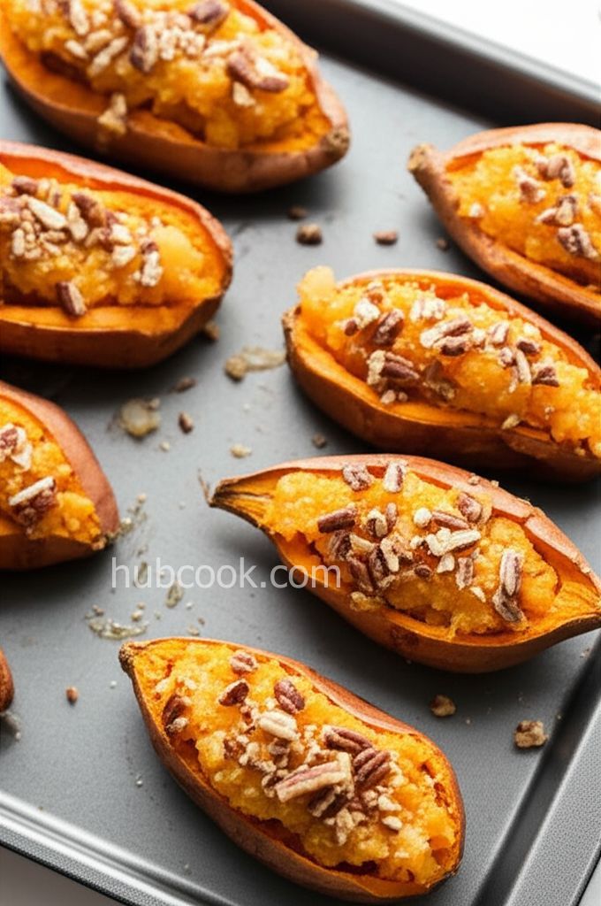 Stuffed Baked Sweet Potatoes with Pecans