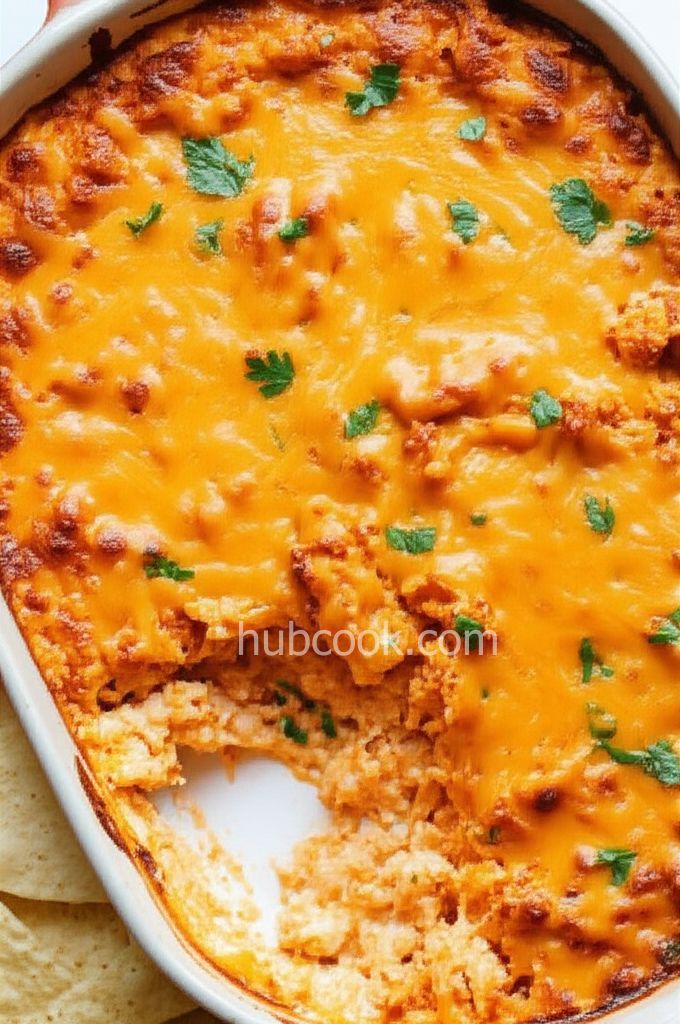 Baked Buffalo Dip with Canned Chicken