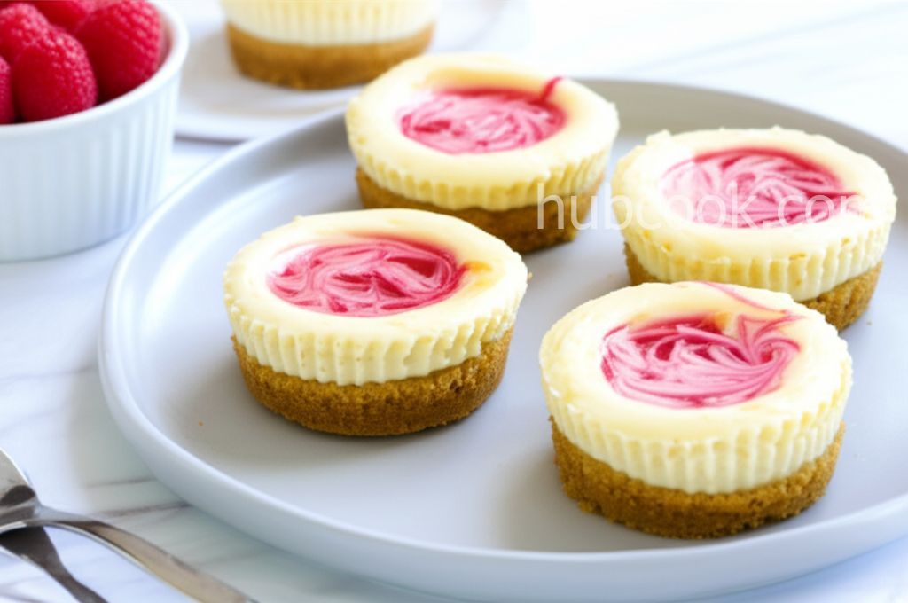 Key Lime Cheesecakes with Raspberry Swirls