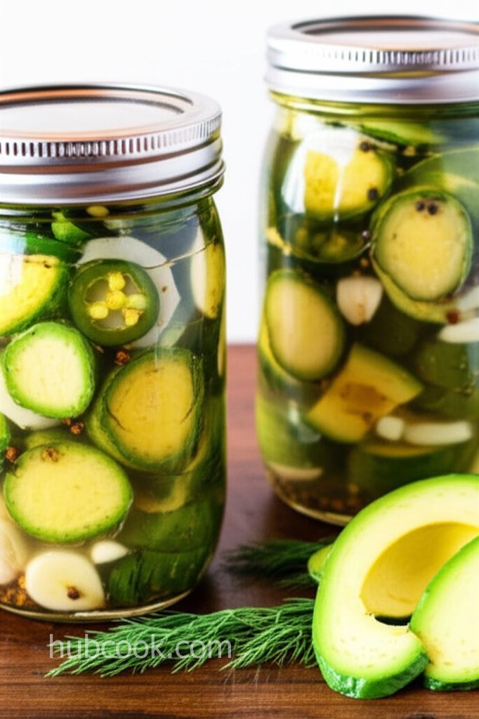 Addictive Spicy Dill Avocado Pickles