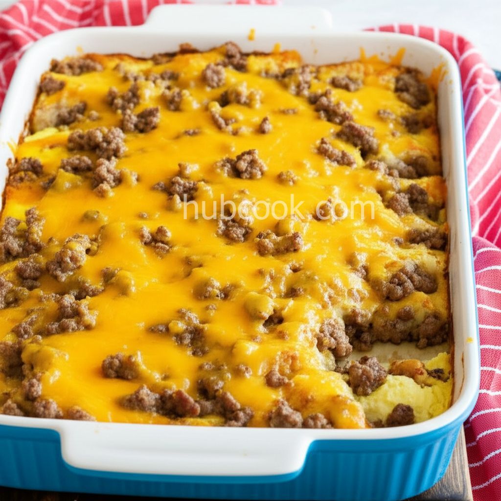 Breakfast Casserole with Biscuits and Gravy