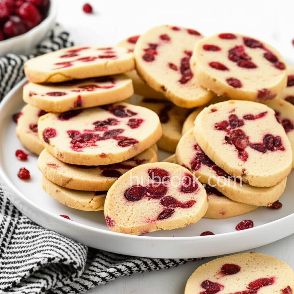Cranberry-Orange Shortbread Cookies with Apricots
