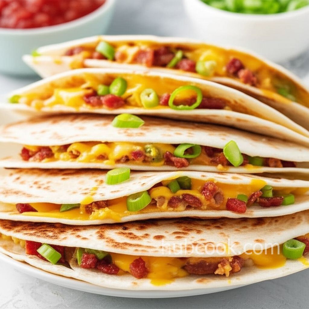 Jalapeno and Canadian Bacon Breakfast Quesadillas