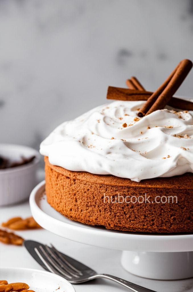 Pumpkin Magic Cake with Maple Cinnamon Whipped Cream