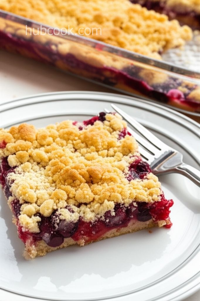 Saskatoon Berry Cream Cheese Crumb Cake