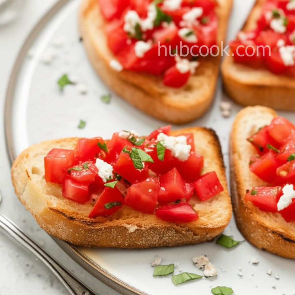 Tomato and Ricotta Salata Bruschetta
