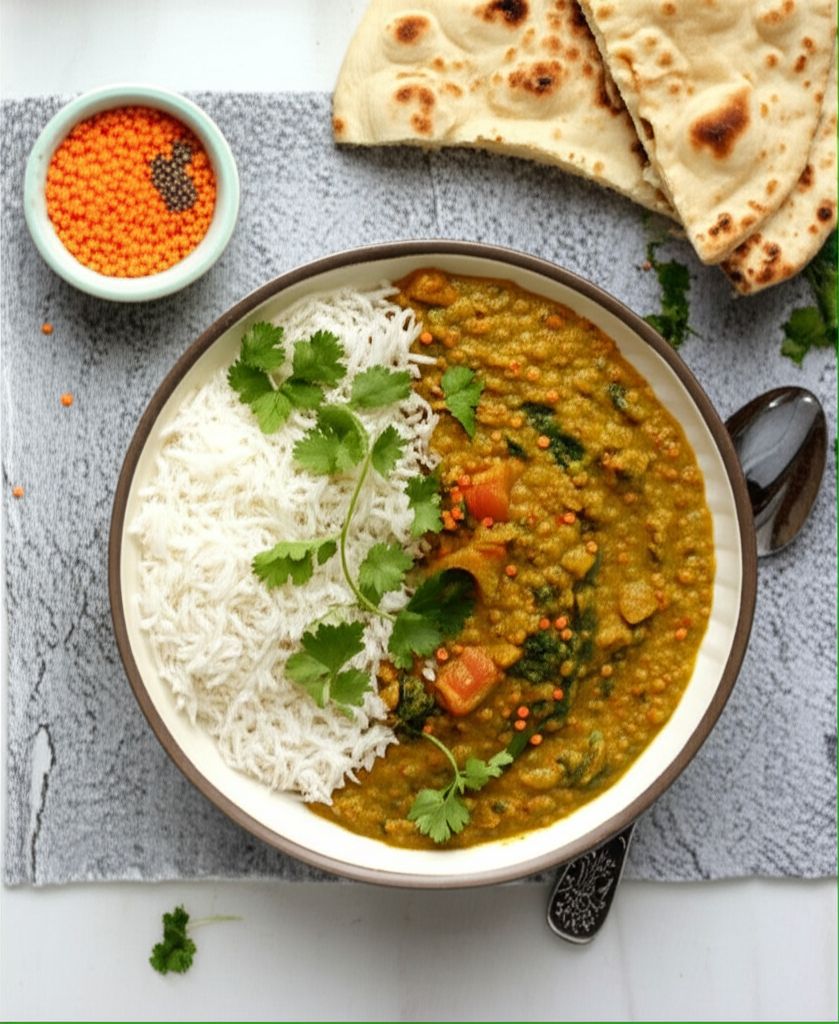 Raghavan's Palak Masoor Dal (Red Lentils with Spinach)
