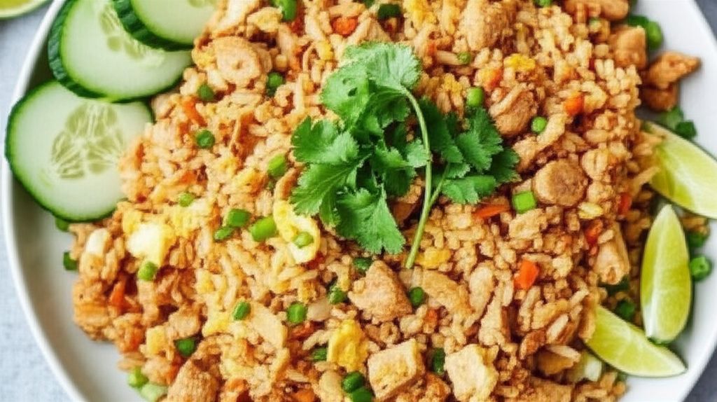 Perfect Thai Fried Rice With Marinated Chicken