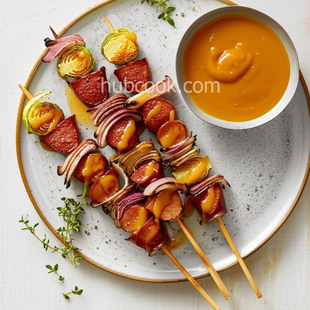 Smoked Sausage Stackers with Honey Mustard Sauce