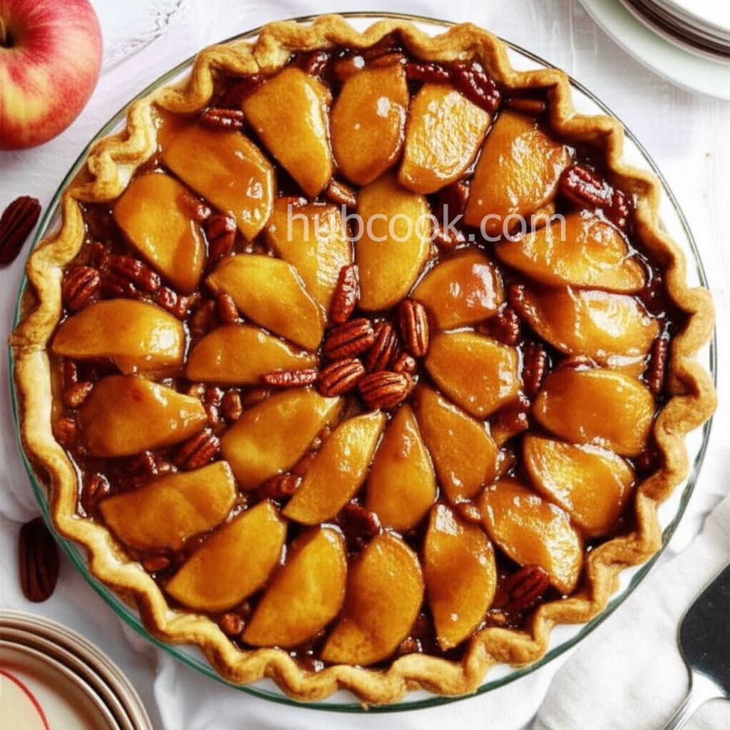 Upside Down Caramel Apple Pie