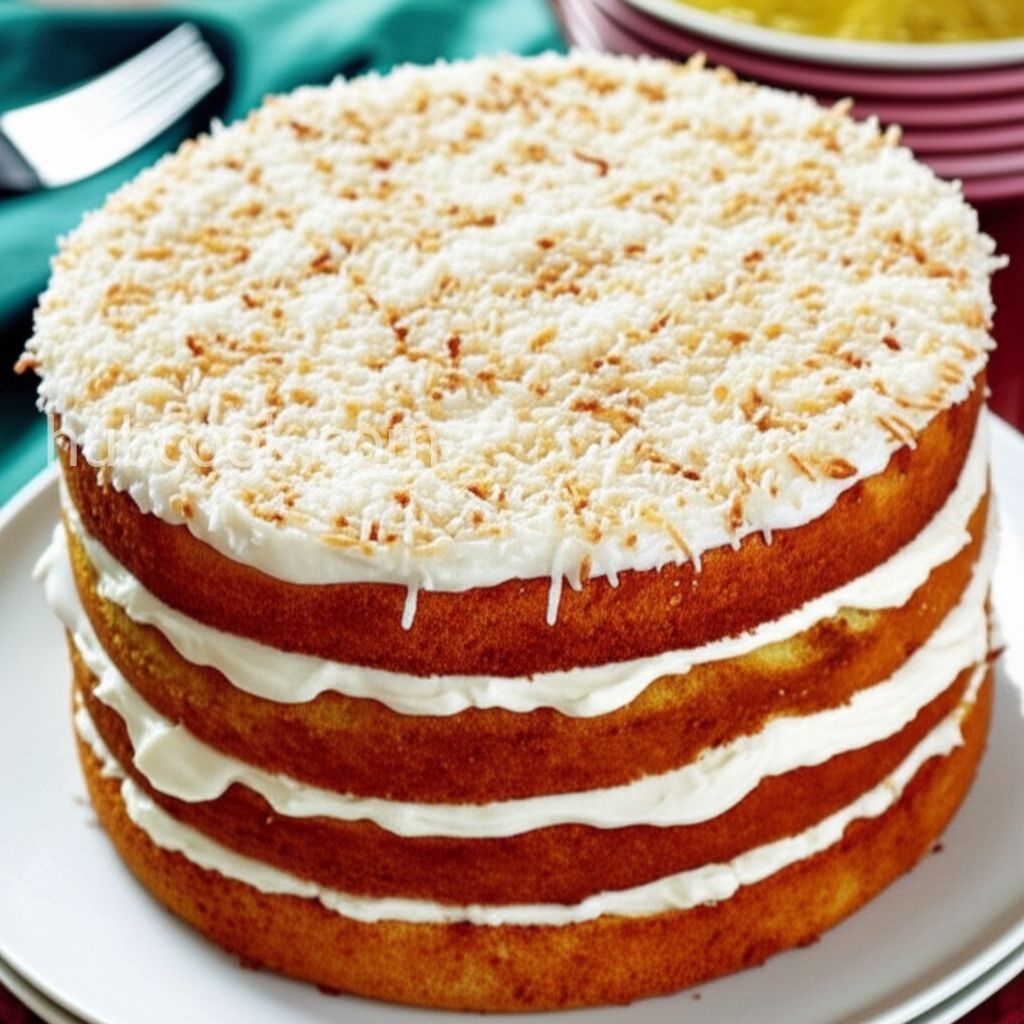 Italian Four-Layer Coconut Cream Cake