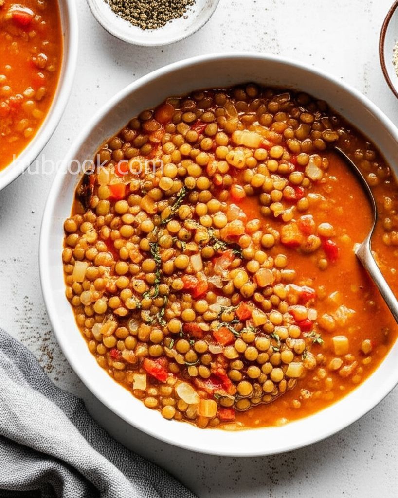 Lentil Soup with Garlicky Vinaigrette