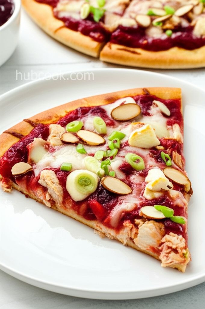 Chicken and Cranberry Pizza with Brie and Almonds