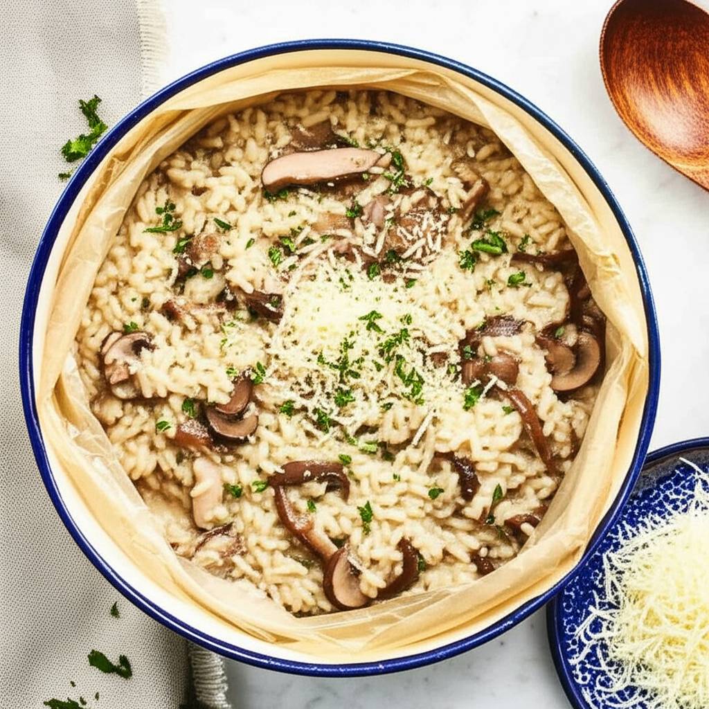 Karen's Easy Baked Mushroom and Onion Risotto